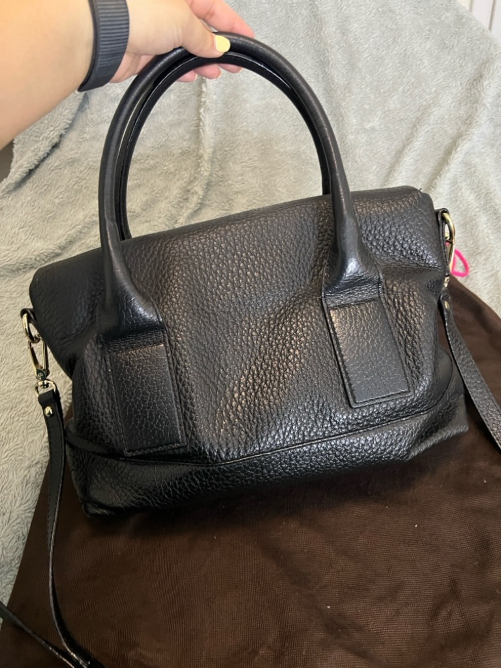 kate spade Black Pebbled Leather Satchel with Gold Hardware - Picture 4 of 6